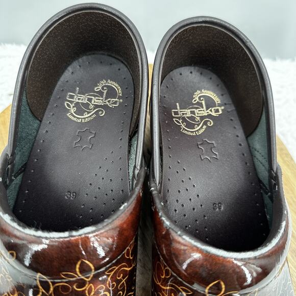 Dansko Shoes Womens US 9 39 Brown Limited Edition 30th Anniversary Clogs Leather - Picture 4 of 11